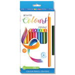 Iwrite Colours 12's Colour Pencils, Long + FREE PENCIL